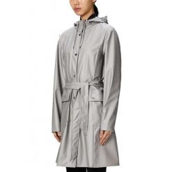 Kurtka RAINS CURVE LONG JACKET W3 Szary. Szare kurtki Rains, bez wzorów, z syntetyku, bez kaptura. Za 528.50 zł.