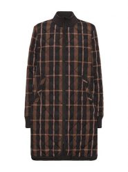 Ilse Jacobsen Płaszcz pikowany w kolorze brązowo-czarnym ze wzorem rozmiar: 38. Brązowe płaszcze Ilse Jacobsen, bez wzorów, bez kaptura. Za 231.13 zł.