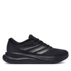 Buty do biegania adidas. Czarne buty do biegania adidas, bez wzorów, bez zapięcia, do biegania. Za 259.99 zł.