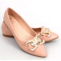 BM Baleriny eleganckie z klamerką Simona Khaki. Brązowe baleriny BM, z aplikacjami, z materiału, eleganckie, bez obcasa, bez zapięcia. Za 90.49 zł.