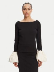 STAUD Bluzka Paige R24F1175PF Czarny Regular Fit. Czarne bluzki STAUD, s, bez wzorów, z wiskozy, bez kołnierzyka, bez ramiączek. Za 769.99 zł.