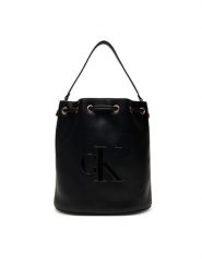 Calvin Klein Torebka Bold Ck Large Bucket Bag LV04F3232G Czarny. Czarne kopertówki Calvin Klein, bez wzorów, ze skóry, wizytowe, bez dodatków. Za 419.99 zł.