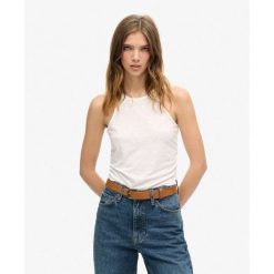 Top marszczony. Białe bielizna termoaktywna damska Superdry, bez wzorów, bez ramiączek. Za 109.90 zł.