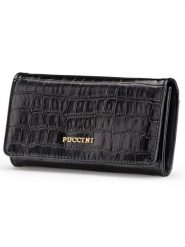 Puccini Skórzany portfel w kolorze czarnym - 16 x 9 x 3 cm rozmiar: onesize. Czarne portfele Puccini, bez wzorów, z materiału. Za 83.22 zł.