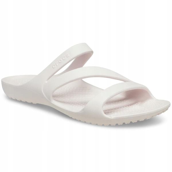 Klapki Dla Dorosłych Crocs Kadee II. Czerwone klapki Crocs, bez wzorów, z materiału, bez obcasa, bez zapięcia. Za 119.99 zł.