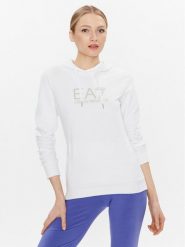 EA7 Emporio Armani Bluza 8NTM36 TJCQZ 0101 Biały Regular Fit. Białe bluzy EA7 Emporio Armani, m, bez wzorów, z bawełny, bez kaptura. Za 239.99 zł.