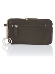 Bodenschatz Skórzany portfel w kolorze szarobrązowym - 14,5 x 8 x 1 cm rozmiar: onesize. Szare portfele Bodenschatz, bez wzorów, z materiału. Za 34.99 zł.