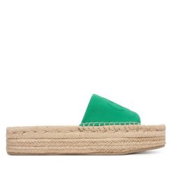 Espadryle Calvin Klein. Zielone espadryle Calvin Klein, bez wzorów, bez obcasa. Za 409.99 zł.