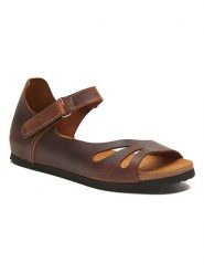 Comfortfusse Skórzane sandały w kolorze brązowym rozmiar: 41. Brązowe sandały Comfortfüße, bez wzorów, ze skóry, klasyczne, z otwartym noskiem, bez obcasa, bez zapięcia. Za 260.99 zł.