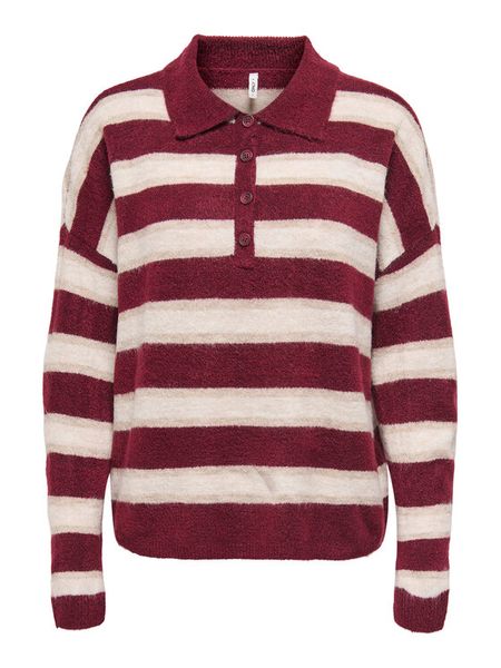 ONLY Sweter Talio 15358606 Bordowy Regular Fit. Czerwone swetry ONLY, xs, bez wzorów, z syntetyku, bez ramiączek. Za 149.99 zł.