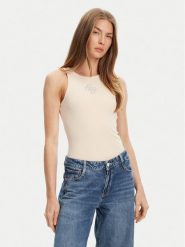 Guess Top W5GP57 KCV52 Beżowy Regular Fit. Brązowe topy Guess, xl, z aplikacjami, z syntetyku, bez kołnierzyka, bez ramiączek. Za 179.99 zł.