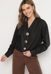 Czarna Koszula z Bawełną i Wiskozą Ozdobiona Aplikacjami Morbia. Czarne koszule Born2be, l, z aplikacjami, z bawełny, biznesowe, bez kołnierzyka, bez ramiączek. W wyprzedaży za 93.49 zł.