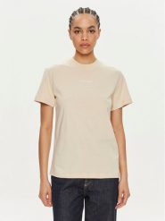 Calvin Klein T-Shirt Multi Logo K20K207215 Beżowy Regular Fit. Brązowe t-shirty Calvin Klein, xl, bez wzorów, z bawełny, bez kołnierzyka, bez ramiączek. Za 119.99 zł.