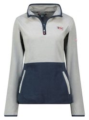 Geographical Norway Bluza polarowa "Touki" w kolorze jasnoszaro-granatowym rozmiar: M. Szare bluzy bez kaptura Geographical Norway, m, bez wzorów, z polaru, bez kaptura. Za 88.64 zł.