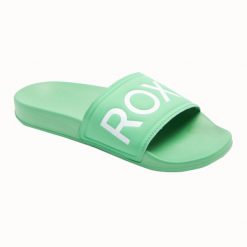 Klapki basenowe damskie ROXY Slippy II. Brązowe klapki Roxy, bez wzorów, bez obcasa, bez zapięcia. Za 69.99 zł.