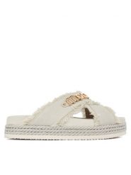 Mou Klapki MU.SW451005K Biały. Białe klapki Mou, bez wzorów, z materiału, bez obcasa, bez zapięcia. Za 859.99 zł.