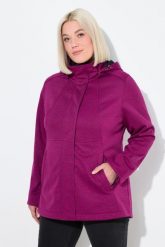 Damskie Kurtka softshell HYPRAR wodoodporna kaptur. Fioletowe kurtki przejściowe sportowe Ulla Popken, m, bez wzorów, z materiału, z kapturem, trekkingowe. Za 479.99 zł.