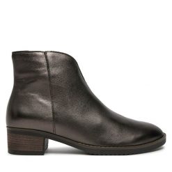 Botki Gabor. Szare botki Gabor, bez wzorów, bez obcasa, na płaskiej podeszwie, bez zapięcia. Za 529.99 zł.