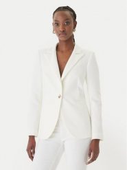 Rinascimento Marynarka CFC0128640003 Biały Regular Fit. Białe marynarki i żakiety Rinascimento, xl, bez wzorów, z syntetyku, bez ramiączek. Za 699.99 zł.