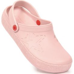 Klapki damskie chodaki różowe Big Star II275008. Czerwone klapki BIG STAR, bez wzorów, z materiału, retro, bez obcasa, bez zapięcia. Za 69.99 zł.