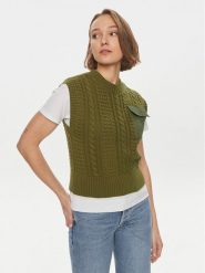 Gestuz Sweter Carla 10906271 Zielony Regular Fit. Zielone swetry Gestuz, l, bez wzorów, z bawełny, bez ramiączek. Za 309.99 zł.