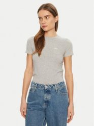 Guess Jeans T-Shirt W5RI52 J1314 Szary Regular Fit. Szare t-shirty Guess Jeans, xs, z aplikacjami, z bawełny, bez kołnierzyka, bez ramiączek. Za 69.99 zł.