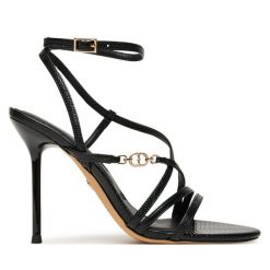 Sandały Aldo. Czarne sandały Aldo, bez wzorów, bez obcasa, na szpilce, bez zapięcia. Za 319.99 zł.