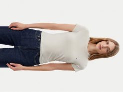 Tommy Jeans T-Shirt DW0DW20459 Beżowy Slim Fit. Brązowe t-shirty Tommy Jeans, s, bez wzorów, z bawełny, bez kołnierzyka, bez ramiączek. Za 79.99 zł.