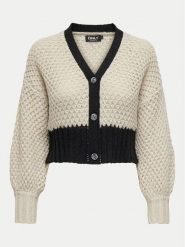 ONLY Kardigan Rose 15327593 Beżowy Regular Fit. Brązowe swetry ONLY, xl, bez wzorów, z syntetyku, bez ramiączek. Za 89.99 zł.
