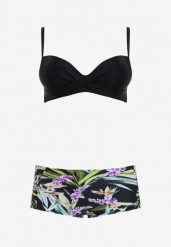 Czarne 2-częściowe Bikini z Majtkami z Wysokim Stanem Dalonos. Czarne bikini Born2be, bez wzorów, z tkaniny. Za 119.99 zł.