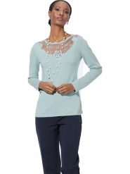 WITT WEIDEN Sweter w kolorze błękitnym rozmiar: 40. Niebieskie swetry WITT WEIDEN, bez wzorów, z koronki, bez ramiączek. Za 91.77 zł.