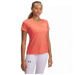 Koszulka Damska Sportowa Under Armour Tech Ssv-Twist. Brązowe t-shirty sportowe Under Armour, bez wzorów, bez ramiączek, na fitness i siłownię. Za 119.99 zł.