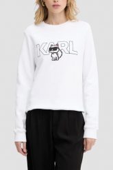 KARL LAGERFELD Biała bluza damska Ikon z nadrukiem, Rozmiar L. Białe bluzy bez kaptura KARL LAGERFELD, l, bez wzorów, z bawełny, bez kaptura. W wyprzedaży za 459.99 zł.