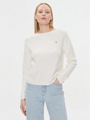 Tommy Hilfiger Sweter WW0WW40345 Écru Relaxed Fit. Swetry Tommy Hilfiger, l, bez wzorów, z bawełny, bez ramiączek. Za 749.99 zł.