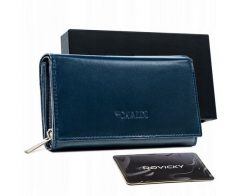 Portfel damski granatowy Cavaldi RD-21-GCL-0801 NAVY. Niebieskie portfele 4U Cavaldi, bez wzorów. Za 65.99 zł.