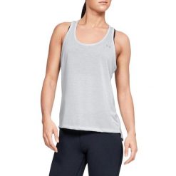 Koszulka treningowa dasmka Under Armour Whisperlight Tie Back. Szare t-shirty sportowe Under Armour, s, bez wzorów, z poliesteru, bez ramiączek. Za 78.00 zł.