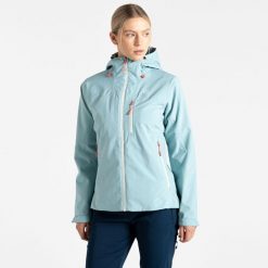 Kurtka turystyczna przeciwdeszczowa damska Mountain Series 2.0. Niebieskie kurtki przeciwdeszczowe Dare 2b, bez wzorów, bez kaptura, trekkingowe. W wyprzedaży za 368.90 zł.