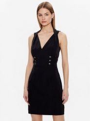 Guess Sukienka codzienna Amanda W3GK52 WB4H2 Czarny Slim Fit. Czarne sukienki Guess, na co dzień, m, z aplikacjami, z syntetyku, bez kołnierzyka, bez ramiączek, proste. Za 319.99 zł.