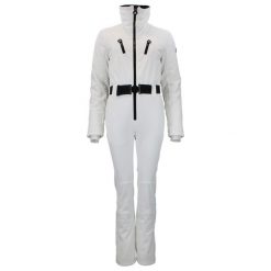 Damski kombinezon narciarski Peak Mountain. Białe kombinezony Peak Mountain, na zimę, bez wzorów, sportowe, bez kołnierzyka, bez ramiączek. W wyprzedaży za 894.50 zł.