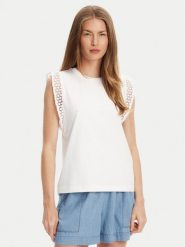 United Colors Of Benetton Bluzka 3IFVD10AC Biały Regular Fit. Białe bluzki United Colors Of Benetton, s, bez wzorów, z bawełny, bez kołnierzyka, bez ramiączek. Za 109.99 zł.