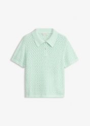 Sweter ażurowy z czystej bawełny. Białe swetry bonprix, w ażurowe wzory, z bawełny, bez ramiączek. Za 94.99 zł.