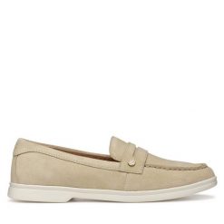 Mokasyny Geox. Brązowe mokasyny Geox, bez wzorów. Za 459.99 zł.