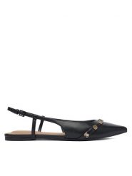 Guess Baleriny FLPDOR LEA05 Czarny. Czarne baleriny Guess, z aplikacjami, ze skóry, bez obcasa, bez zapięcia. Za 589.99 zł.