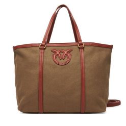Torebka PINKO. Brązowe shopper bag Pinko, bez wzorów, klasyczne, bez dodatków. Za 839.99 zł.