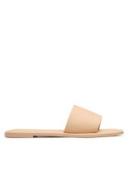 Vero Moda Klapki Kilea 10286498 Beżowy. Brązowe klapki Vero Moda, bez wzorów, ze skóry, bez obcasa, bez zapięcia. Za 249.99 zł.