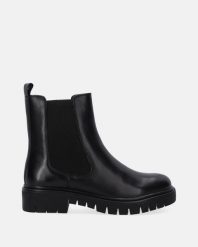 CZARNE SZTYBLETY DAMSKIE L-2203020 BLACK. Czarne botki Venezia, bez wzorów, ze skóry, bez obcasa, bez zapięcia. Za 229.00 zł.