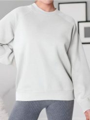 Bluza w stylu basic - kremowy. Białe bluzy Sinsay, l, bez wzorów, bez kaptura. Za 19.99 zł.
