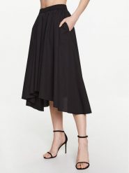 MICHAEL Michael Kors Spódnica midi MS3709KF4C Czarny Regular Fit. Czarne spódnice MICHAEL Michael Kors, xl, bez wzorów, z bawełny, midi. Za 1,149.00 zł.