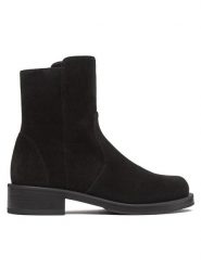 Stuart Weitzman Botki 5050 Bold Zip Btie SG094 Czarny. Czarne botki Stuart Weitzman, bez wzorów, ze skóry, bez obcasa, na płaskiej podeszwie, bez zapięcia. Za 1,469.00 zł.