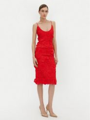 BARDOT Sukienka koktajlowa 59747DB Czerwony Regular Fit. Czerwone sukienki Bardot, bez wzorów, z syntetyku, wizytowe, bez kołnierzyka, bez ramiączek. Za 449.99 zł.